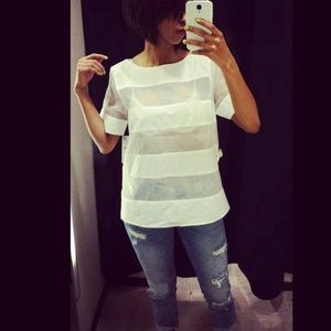 White See through blouse